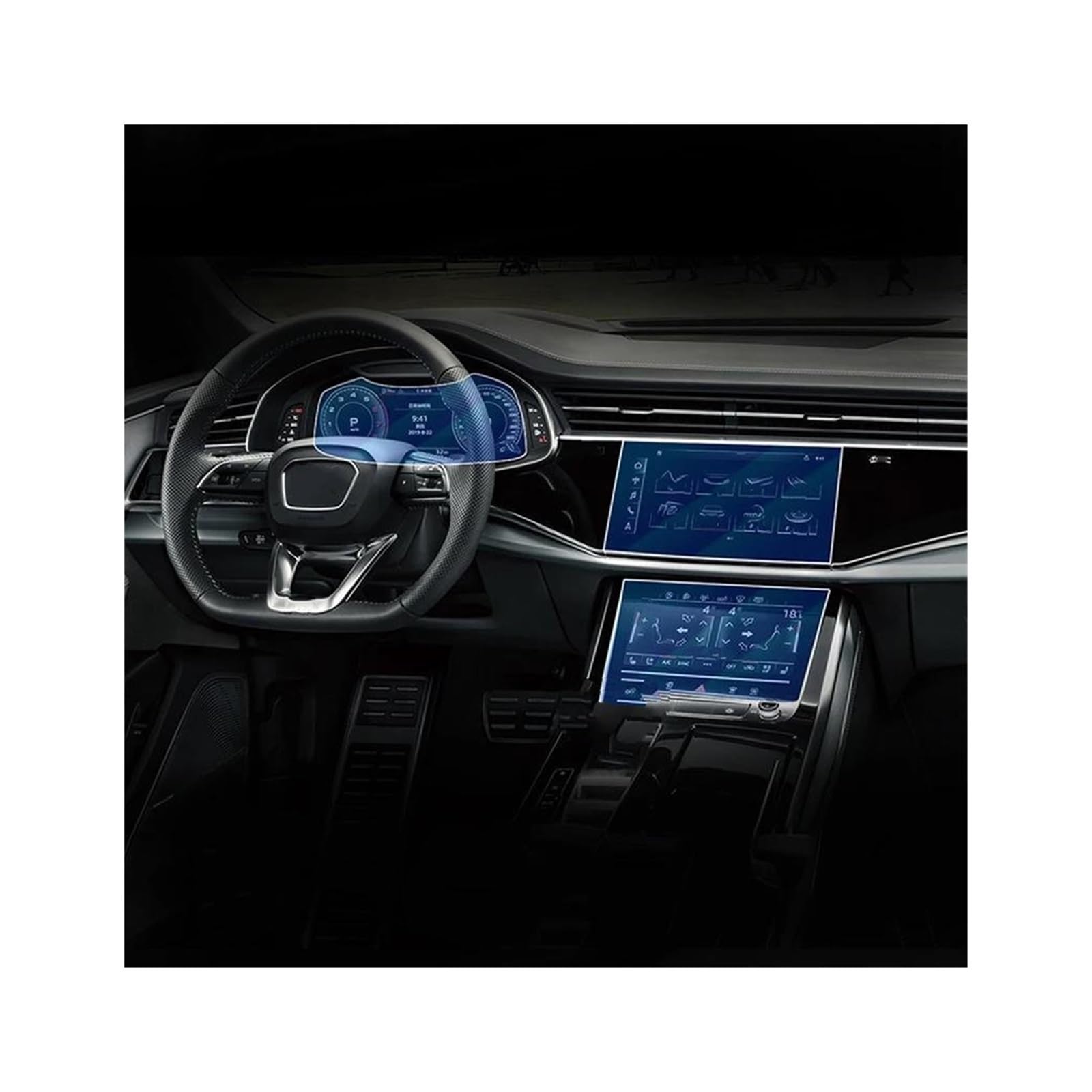 Navigation Bildschirm Schutz Gehärtetes Glas Auto Navigationsbildschirm Film Armaturenbrett Film Innen Für Q8 2018 2019-2022 Für Q7 2020-2022 GPS Glas Schutzfolie(3pcs) von MAMEFVBB