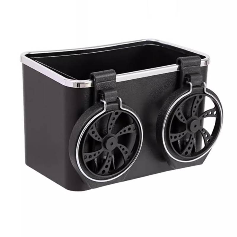 Große Kapazität und praktische Auto-Armlehnen-Box, Aufbewahrungsbox – Doppelbecher, multifunktionales Aufbewahrungswerkzeug, Auto-Tücherbox, multifunktionaler Wasserbecherhalter (Farbe: schwarz) von MANFFIER