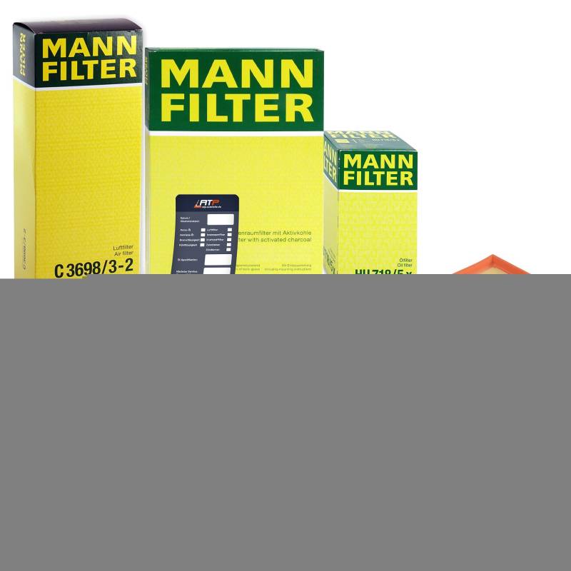 MANN-FILTER Inspektionspaket Filterset 1x Ölfilter, 2x Luftfilter, 1x Innenraumfilter (Aktivkohlefilter), 1x Ölablassschraube Kompatibel mit MERCEDES CLS (C219), E-Klasse (W211)(S211) von MANN-FILTER