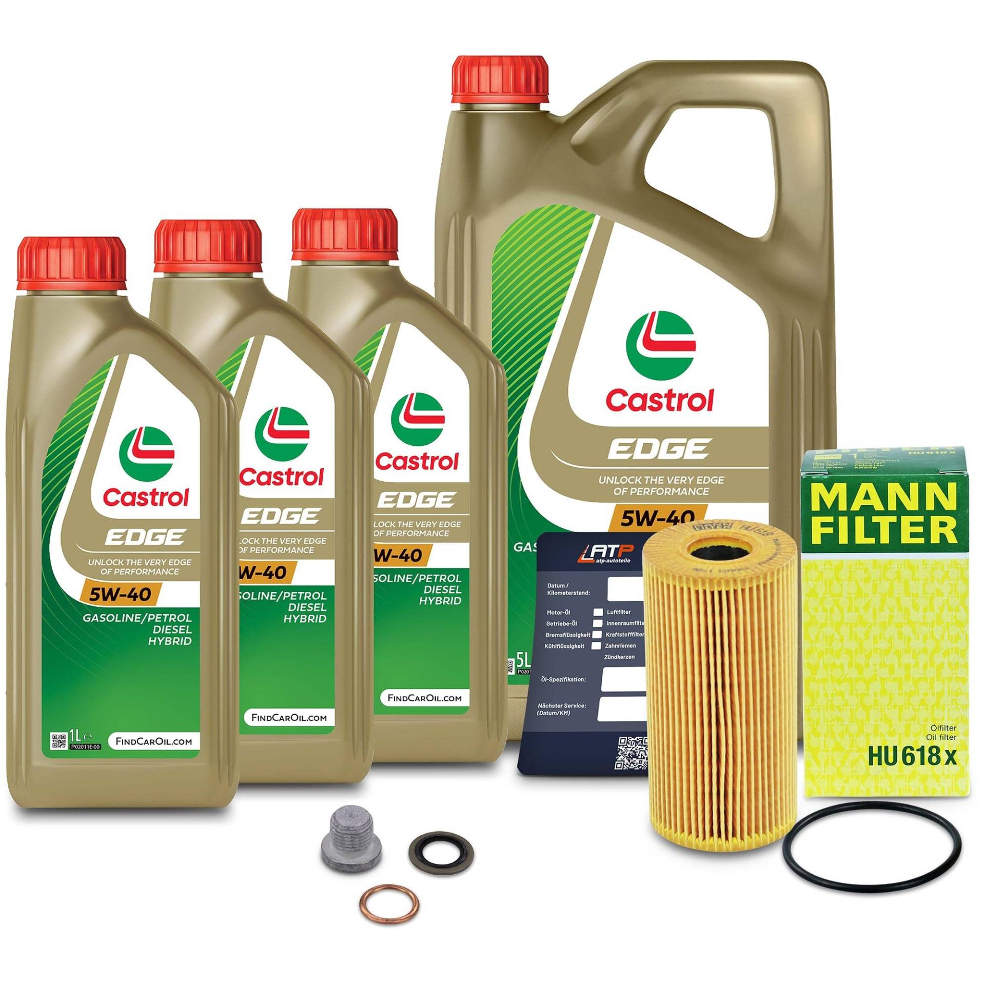 1x Ölwechsel Set - MANN ÖLFILTER + 8 L CASTROL EDGE FST 5W-40 1x Ölwechsel Set - MANN ÖLFILTER + 8 L CASTROL EDGE FST 5W-40 von MANN-FILTER