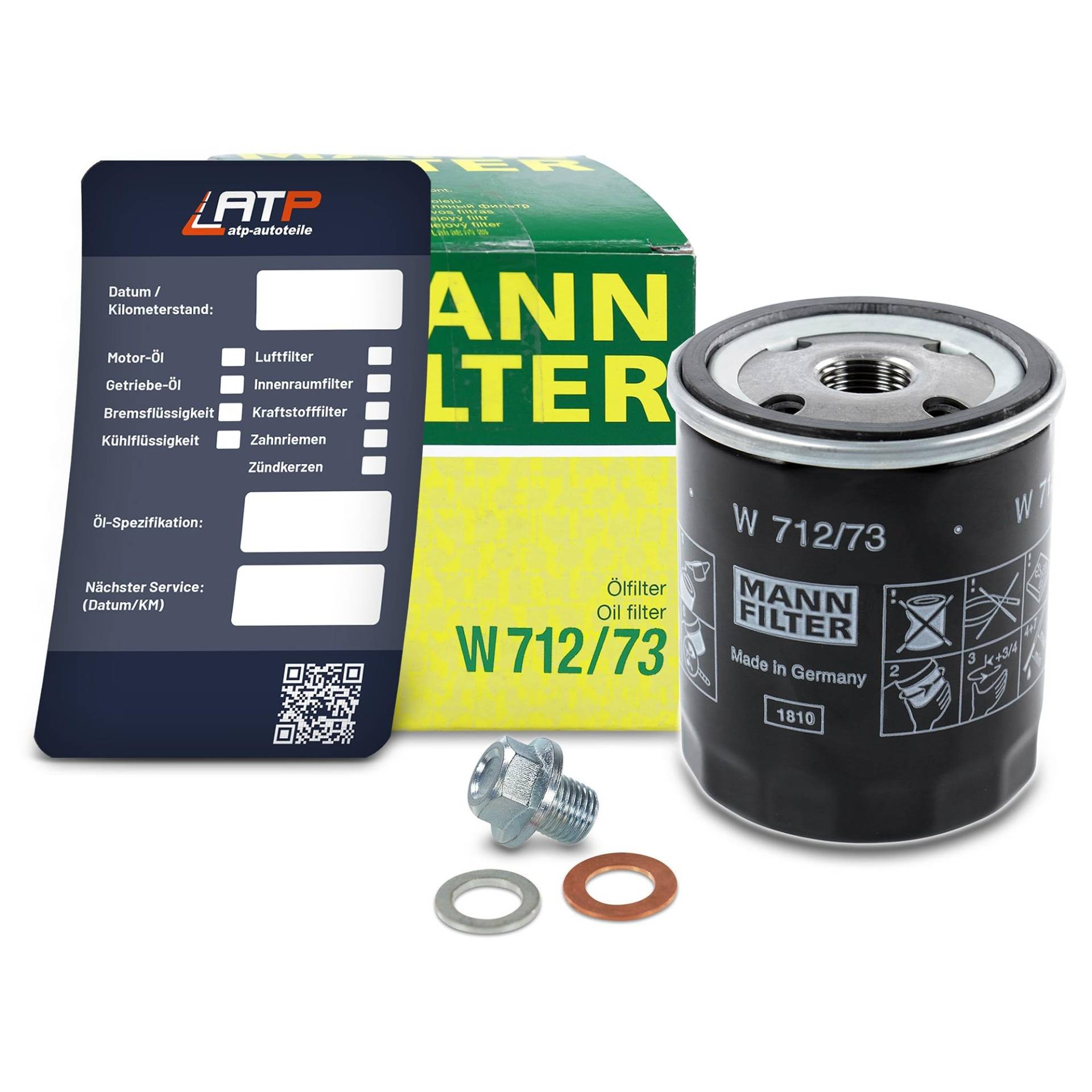 1x Ölwechsel Set - MANN ÖLFILTER + Ölablass-Schraube + LIQUI MOLY Ölwechsel-Anhänger von MANN-FILTER