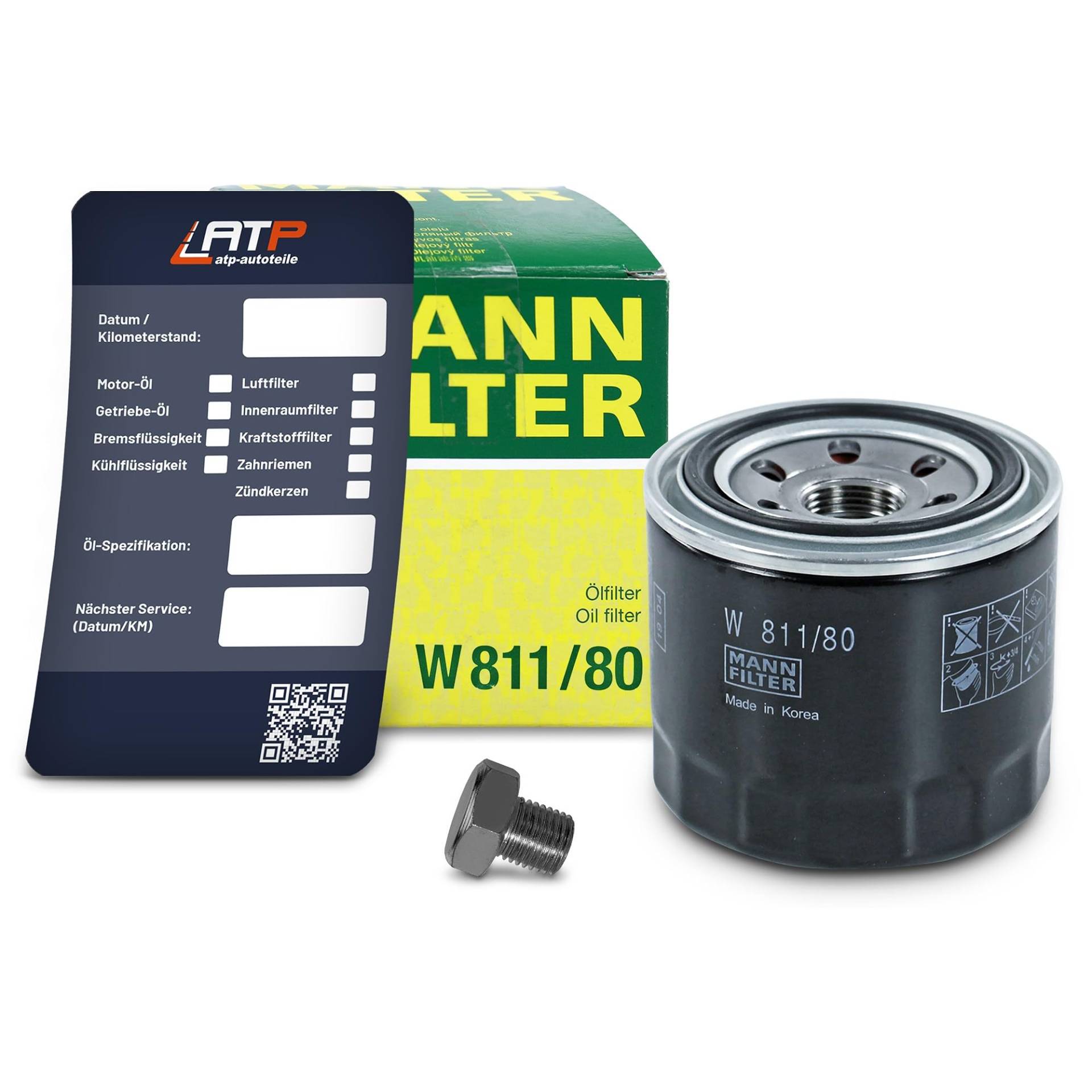 1x Ölwechsel Set - MANN ÖLFILTER + Ölablass-Schraube + LIQUI MOLY Ölwechsel-Anhänger von MANN-FILTER