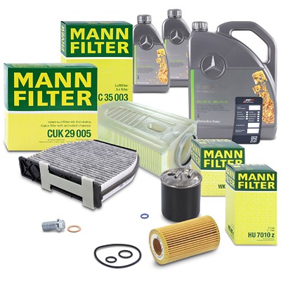 Mann-filter Inspektionspaket SET B + 7L 5W-30 Motoröl für Mercedes-Benz von MANN-FILTER