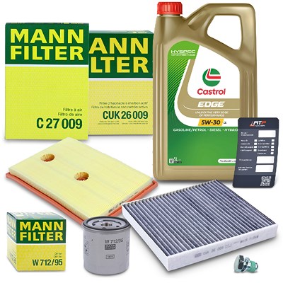 Mann-filter Inspektionspaket Set A + 5l 5W-30 Motoröl für Audi, Cupra, Seat, Skoda, VW von MANN-FILTER