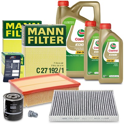 Mann-filter Inspektionspaket Set A + 7l 5W-30 Motoröl für Audi von MANN-FILTER