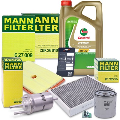 Mann-filter Inspektionspaket Set B + 5l 5W-30 Motoröl für Audi, Seat, Skoda, VW von MANN-FILTER