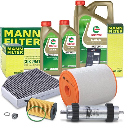 Mann-filter Inspektionspaket Set B + 7l 0W-20 Motoröl für Audi von MANN-FILTER