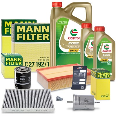 Mann-filter Inspektionspaket Set B + 7l 5W-30 Motoröl für Audi von MANN-FILTER