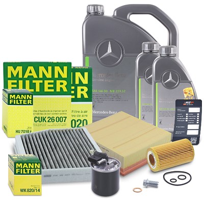 Mann-filter Inspektionspaket Set B + 7l 5W-30 Motoröl für Infiniti, Mercedes-Benz von MANN-FILTER