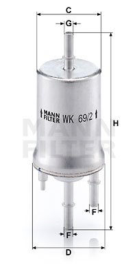 Kraftstofffilter MANN-FILTER WK 69/2 von MANN-FILTER