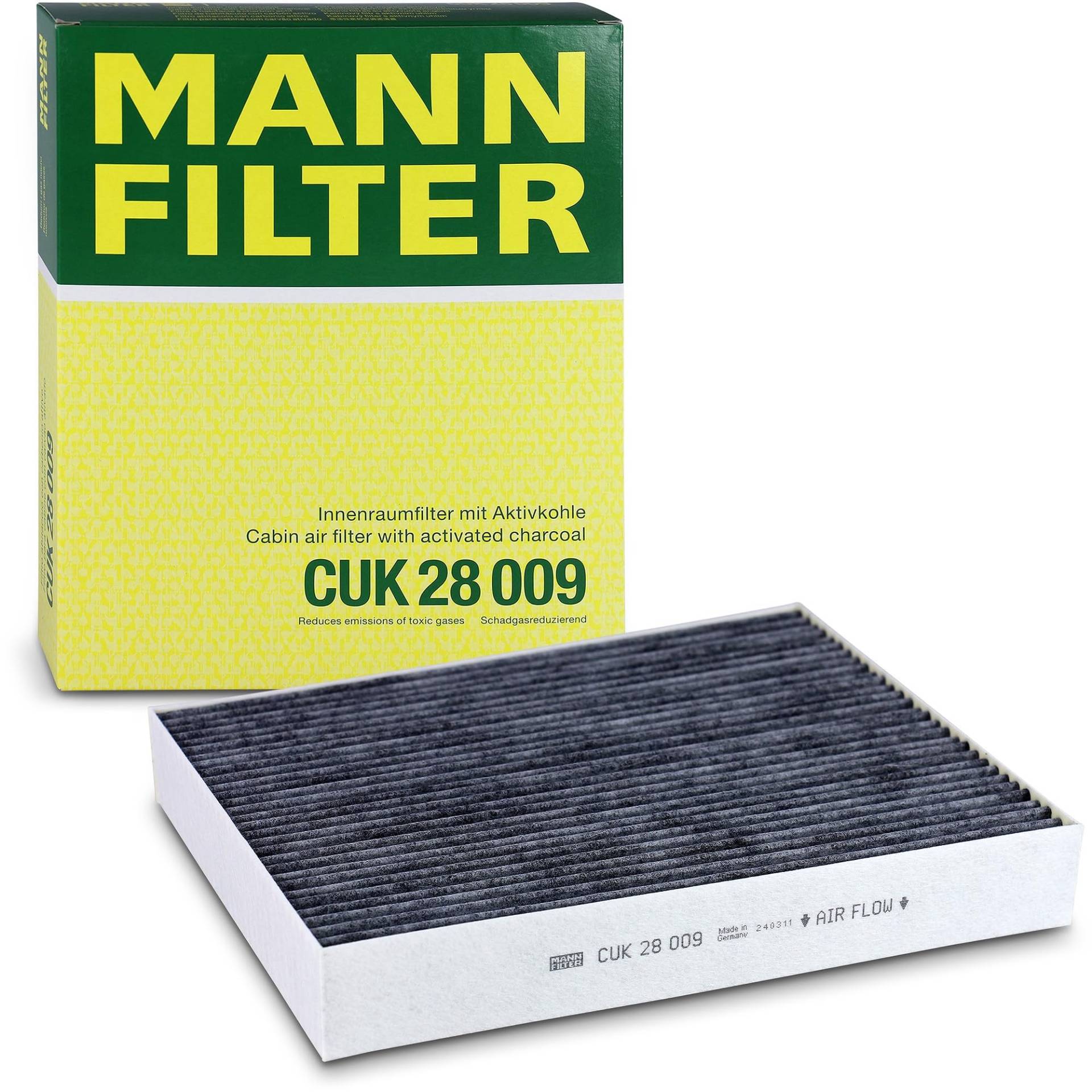 MANN-FILTER CUK 28 009 Innenraumfilter – Pollenfilter mit Aktivkohle – Für PKW von MANN-FILTER