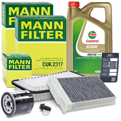 Mann-filter Inspektionspaket A+5L CASTROL EDGE FST 0W-40 A3/B4 für Citroën, Peugeot von MANN-FILTER