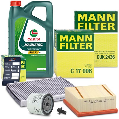 Mann-filter Inspektionspaket A + 5L CASTROL MAGNATEC 5W-30 A5 für Ford von MANN-FILTER
