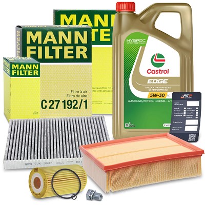 Mann-filter Inspektionspaket A+5L CASTROL EDGE FST 5W-30 LL für Audi von MANN-FILTER