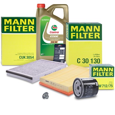 Mann-filter Inspektionspaket A + 5L CASTROL EDGE FST 0W-30 für Opel von MANN-FILTER