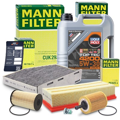 Mann-filter Inspektionspaket B+ 5L LIQUI MOLY TopTec 4200 5W30 für Audi, Seat, Skoda, VW von MANN-FILTER