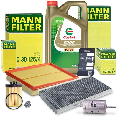 Mann-filter Inspektionspaket B+5L CASTROL EDGE FST 0W-30 für Opel von MANN-FILTER