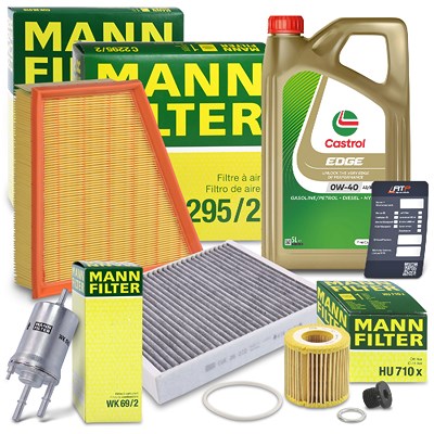 Mann-filter Inspektionspaket B+5L CASTROL EDGE FST 0W-40 A3/B4 für Seat, Skoda, VW von MANN-FILTER