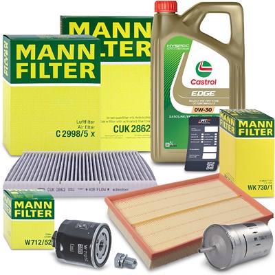 Mann-filter Inspektionspaket B+5L CASTROL EDGE FST 0W-30 für VW von MANN-FILTER
