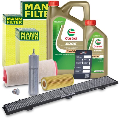 Mann-filter Inspektionspaket B+6L CASTROL EDGE FST 0W-30 für BMW von MANN-FILTER