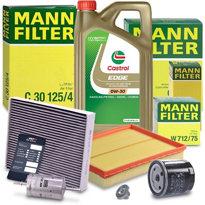 Mann-filter Inspektionspaket B + 5L CASTROL EDGE FST 0W-30 für Opel von MANN-FILTER