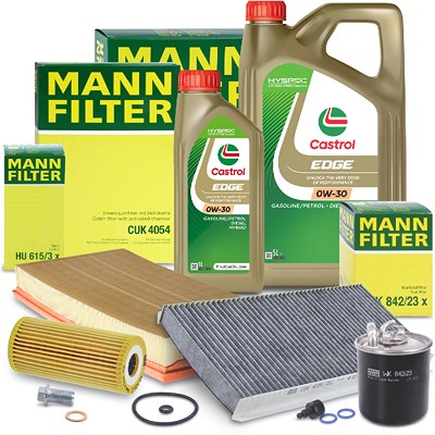 Mann-filter Inspektionspaket B + 6 L CASTROL EDGE FST 0W-30 für Mercedes-Benz von MANN-FILTER