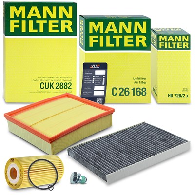 Mann Filter Inspektionspaket Filtersatz SET A Skoda: Superb Vw: Passat 31473794 : C26168 : 34000428 : 5440 : CUK2882 : HU726/2x : 10692286 von MANN-FILTER