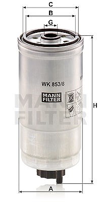 Mann-filter Kraftstofffilter [Hersteller-Nr. WK853/8] für Alfa Romeo, BMW, Fiat, Lancia von MANN-FILTER