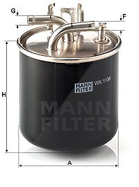 Mann-filter Kraftstofffilter [Hersteller-Nr. WK1136] für Audi von MANN-FILTER