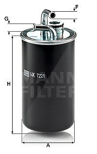 Mann-filter Kraftstofffilter [Hersteller-Nr. WK722/1] für Chrysler, Dodge, Jeep von MANN-FILTER