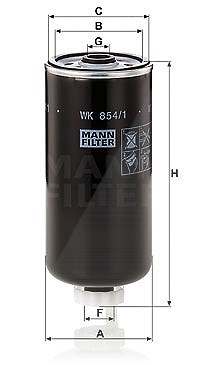 Mann-filter Kraftstofffilter [Hersteller-Nr. WK854/1] für Fiat, Kia, Uaz von MANN-FILTER