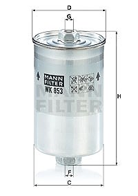 Mann-filter Kraftstofffilter [Hersteller-Nr. WK853] für Bentley, Ferrari, Ford, Lancia, Peugeot, Rolls-royce, Saab, Volvo, VW von MANN-FILTER