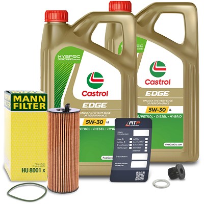 Mann-filter Ölfilter+Schraube+10 L Castrol 5W-30 LL für Audi, Porsche, VW von MANN-FILTER