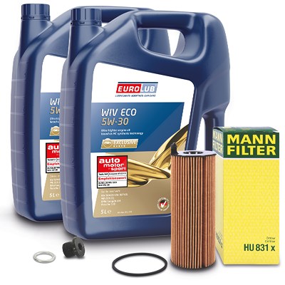 Mann-filter Ölfilter+Schraube+10L EUROLUB WIV ECO SAE 5W-30 für Audi, VW Mann-filter Ölfilter+Schraube+10L EUROLUB WIV ECO SAE 5W-30 für Audi, VW von MANN-FILTER