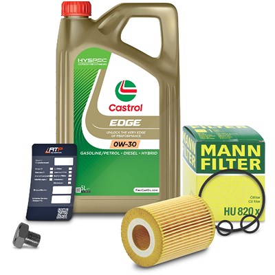 Mann-filter Ölfilter+Schraube+5 L Castrol 0W-30 für Opel von MANN-FILTER
