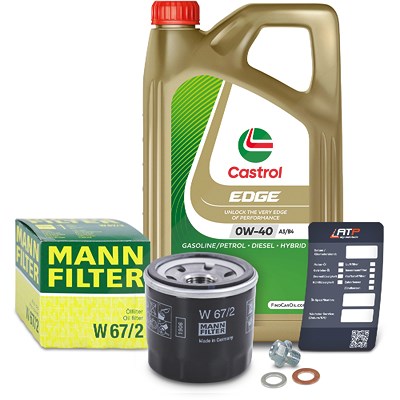 Mann-filter Ölfilter+Schraube+5 L Castrol 0W-40 A3/B4 für Chevrolet, Gm Korea von MANN-FILTER
