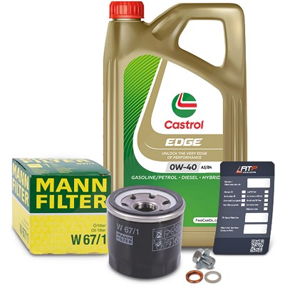 Mann-filter Ölfilter+Schraube+5 L Castrol 0W-40 A3/B4 für Infiniti, Nissan von MANN-FILTER