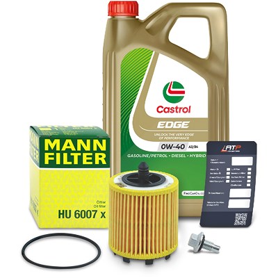 Mann-filter Ölfilter+Schraube+5 L Castrol 0W-40 A3/B4 für Opel von MANN-FILTER