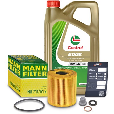 Mann-filter Ölfilter+Schraube+5 L Castrol 0W-40 A3/B4 für Citroën, Peugeot Mann-filter Ölfilter+Schraube+5 L Castrol 0W-40 A3/B4 für Citroën, Peugeot von MANN-FILTER