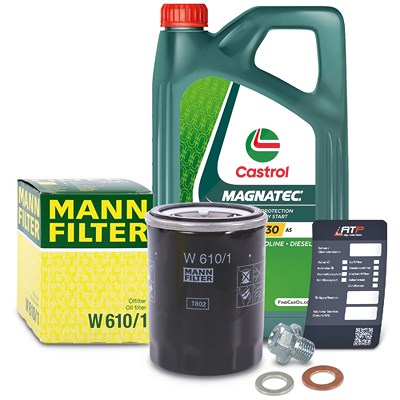 Mann-filter Ölfilter+Schraube+5 L Castrol Magnatec 5W-30 A5 für Suzuki von MANN-FILTER