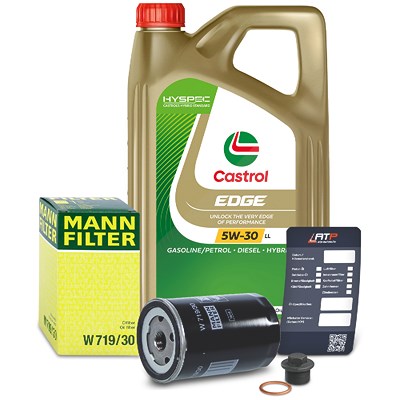 Mann-filter Ölfilter+Schraube+5 L Castrol 5W-30 LL für Audi, VW von MANN-FILTER