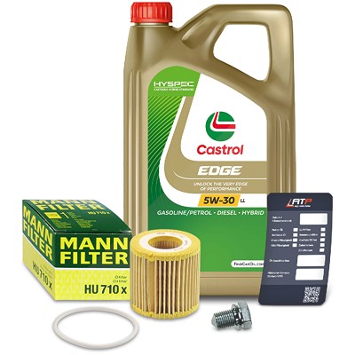 Mann-filter Ölfilter+Schraube+5 L Castrol 5W-30 LL für Seat, VW von MANN-FILTER