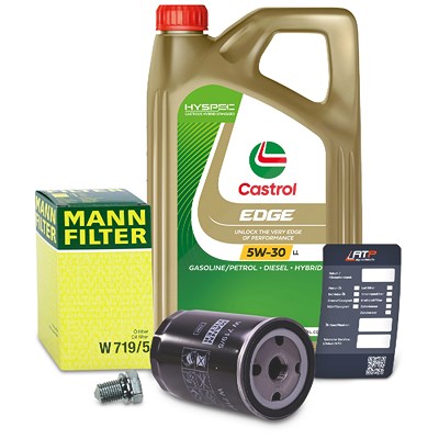 Mann-filter Ölfilter+Schraube+5 L Castrol 5W-30 LL für Audi, VW von MANN-FILTER