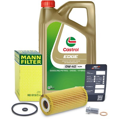 Mann-filter Ölfilter+Schraube+5 L Castrol 0W-40 für Mercedes-Benz von MANN-FILTER