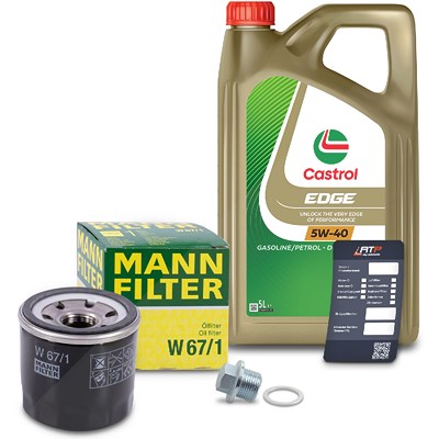 Mann-filter Ölfilter+Schraube+5 L Castrol 5W-40 für Subaru von MANN-FILTER