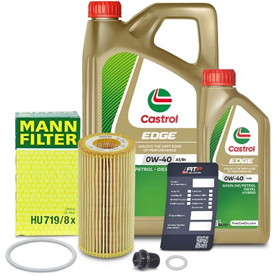 Mann-filter Ölfilter+Schraube+6 L Castrol 0W-40 A3/B4 für Ford, Volvo von MANN-FILTER