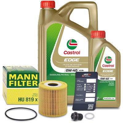 Mann-filter Ölfilter+Schraube+6 L Castrol 0W-40 A3/B4 für Volvo von MANN-FILTER
