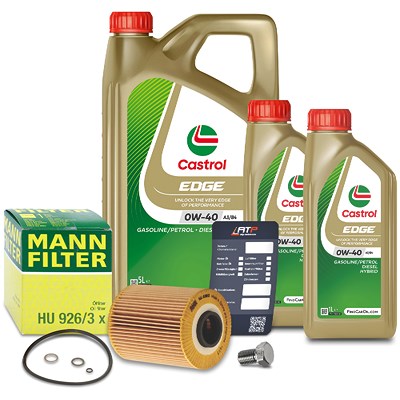 Mann-filter Ölfilter+Schraube+7 L Castrol 0W-40 A3/B4 für BMW von MANN-FILTER