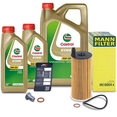 Mann-filter Ölfilter+Schraube+7 L Castrol 5W-30 M für BMW von MANN-FILTER