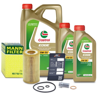 Mann-filter Ölfilter+Schraube+7 L Castrol 5W-30 LL für Mercedes-Benz von MANN-FILTER